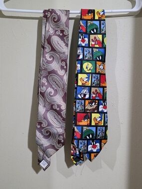 Men's Multicolor Cartoon Panel Tie - Classic Novelty Necktie Used (2)